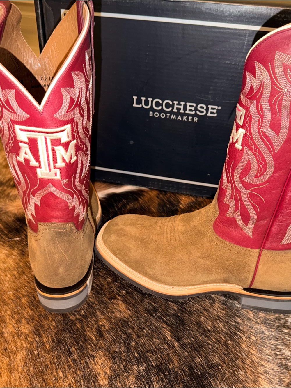 LUCCHESE MEN'S A&M HORSEMAN BARN BOOT– Size 11 EE 🤠 - Picture 3 of 7